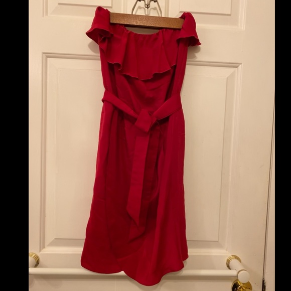 100% silk Amanda Uprichard “Joan” petal-front strapless mini dress - Picture 4 of 9